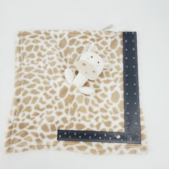 Brown White Giraffe Plush Lovey Security Blanket 2016 4" x 6" SL Home Fashions - Picture 6 of 7